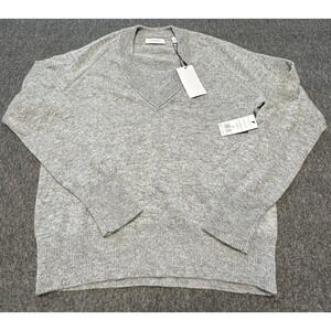 Equipment Femme Sweater Womens XS Heather Grey Madalene V Neck 100% Cashmere New